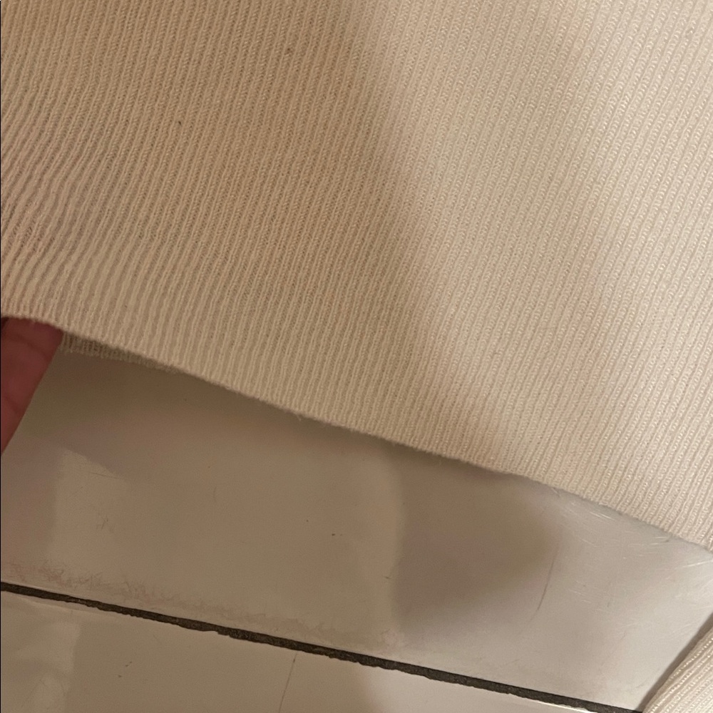 Zara Cream Ribbed Blouse - Picture 5 of 7